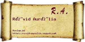 Rövid Aurélia névjegykártya